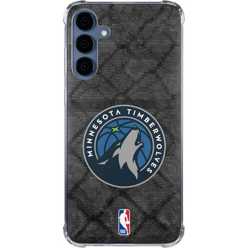 NBA Minnesota Timberwolves Dark Rust Galaxy A35 5G Clear Case